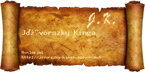 Jávorszky Kinga névjegykártya