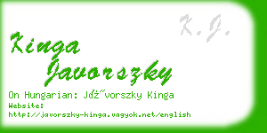 kinga javorszky business card